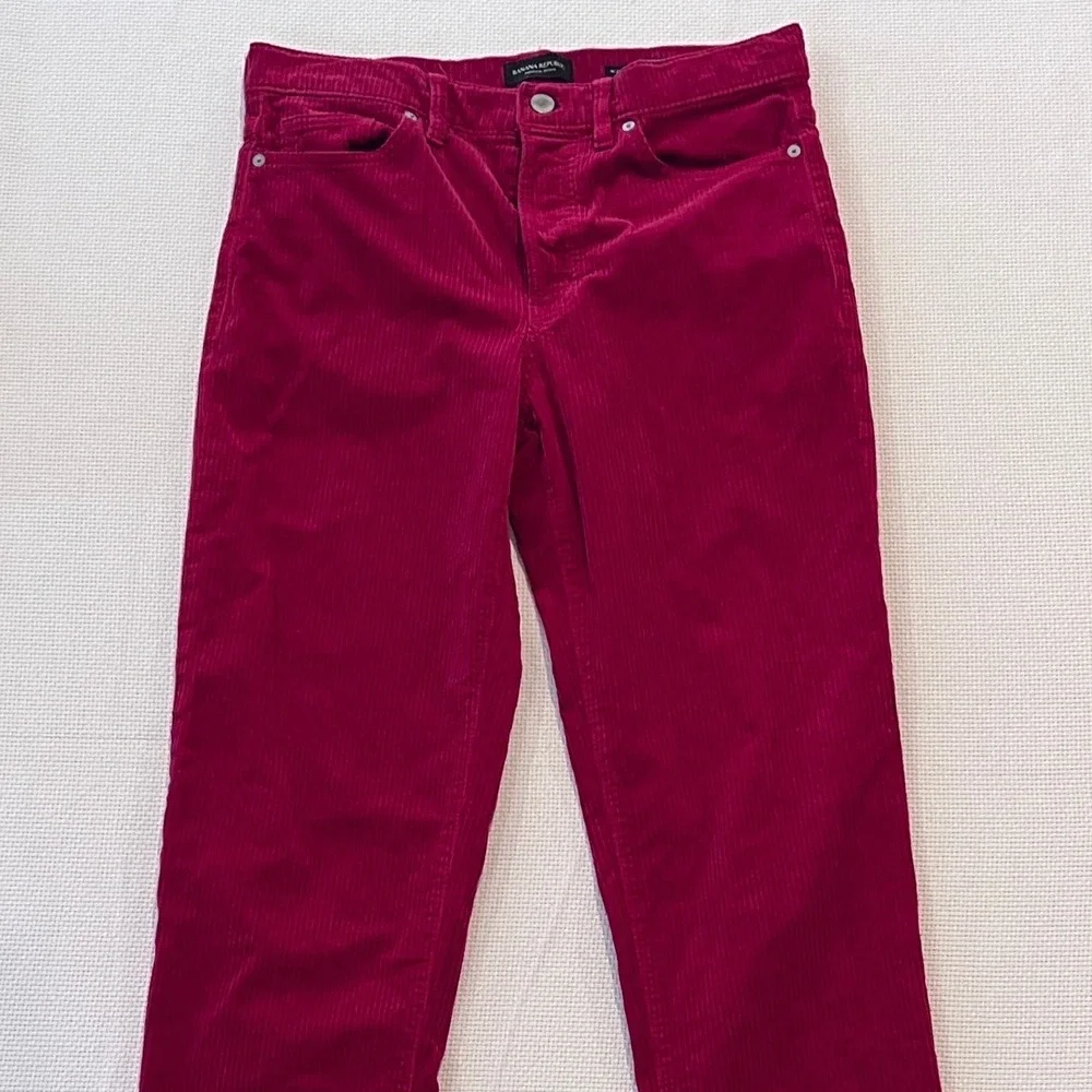 Banana Republic Mens Red Corduroy High Rise Straight‎ Pants Size 30x30 (tag 27L)